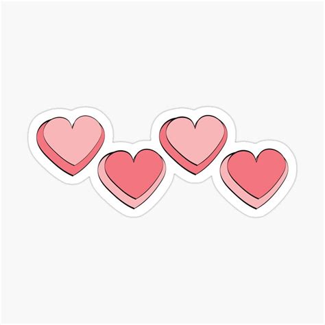 Pink Hearts Sticker For Sale By Feliciasdesigns