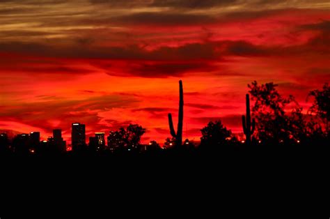 Scottsdale Daily Photo Photo Red Sunset Of Downtown Phoenix