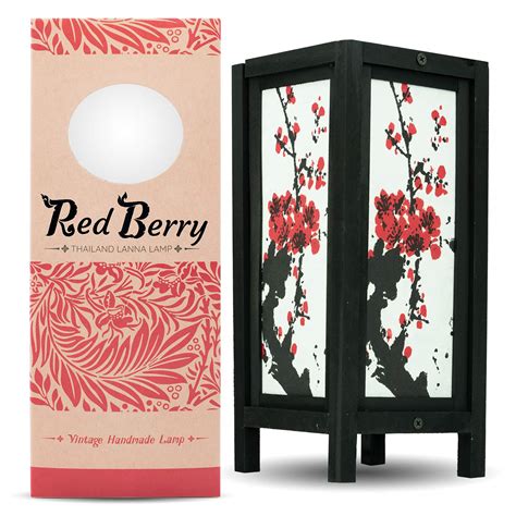 Buy Red Berry Bedside Japanese Decor Lamp Vintage Handmade Asian
