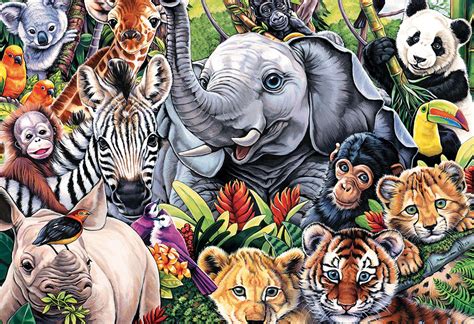 4 Pack 4 Complexities Jungle Animal Series Jigsaw Puzzle Sets Kids