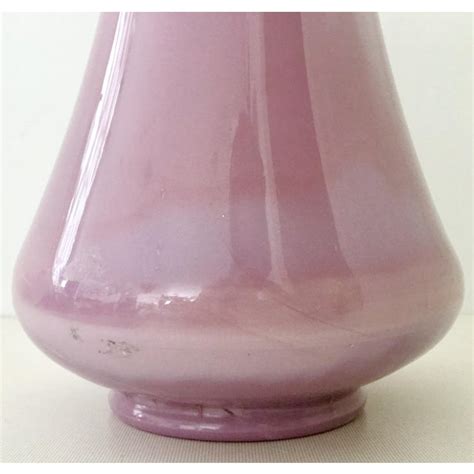 Le Smith Glass Co Mid Century Modern Opaque Lavender Glass Vase