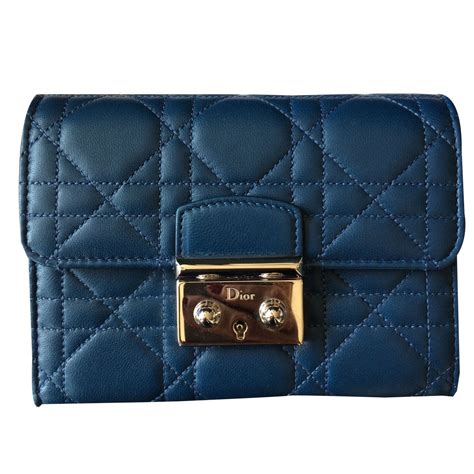 Christian Dior Wallet Blue Leather ref.38048 - Joli Closet