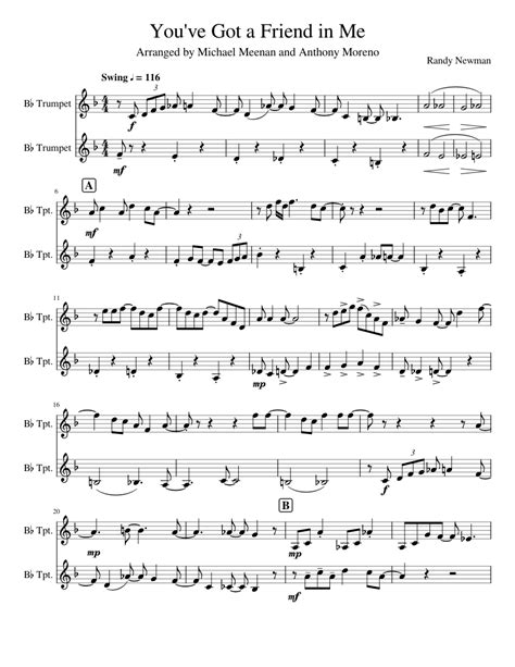 B♭ Trumpet 1 Sheet Music For Trumpet In B Flat Brass Duet