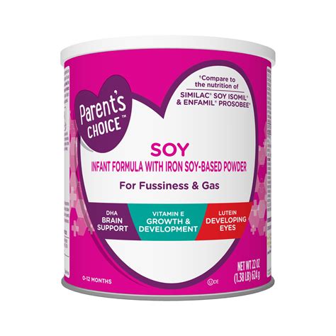 Parents Choice Soy Baby Formula Powder With Iron Lactose Free 22 Oz
