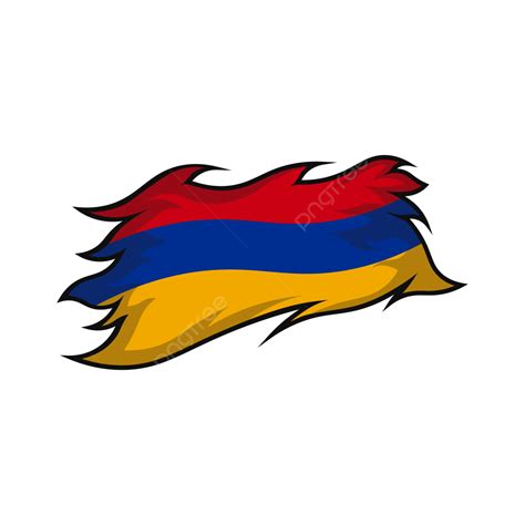 Vector Illustration Of Armenia Flag With Torn Ornament Armenian Flag