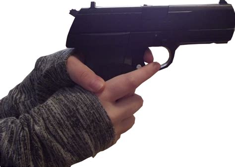 Transparent Png Hand With Gun Meme It Is A Very Clean