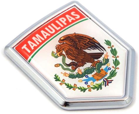 Tamaulipas Mexico Flag Mexican Car Emblem Chrome Bike Decal 3d Sticker