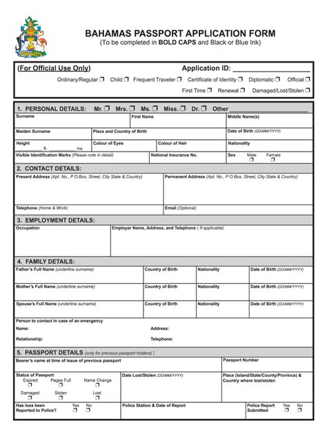 Bs Passport Application Form Fill And Sign Printable Template Online