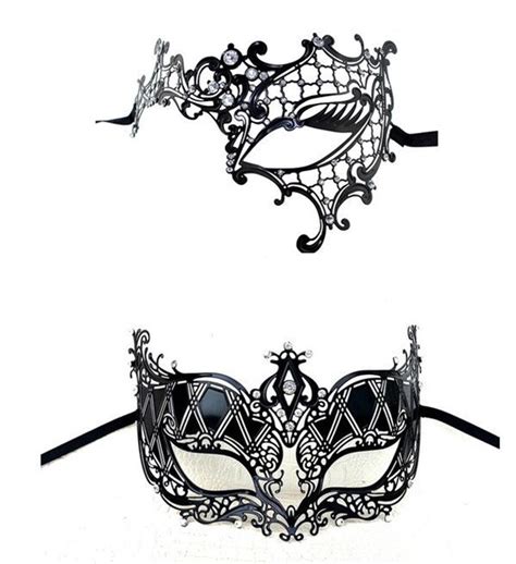 Hot Couples Masquerade Mask With Rhinestoneslaser Cut By Magicmask