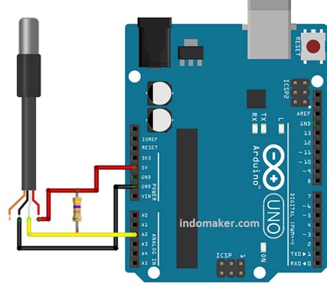 Mendeteksi Suhu Dengan Sensor Ds18b20 Pada Arduino Indomaker