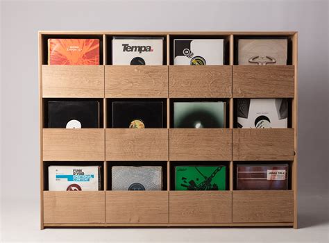 English Oak Vinyl Storage Cabinet — Burke And Marshall Vinyl Storage