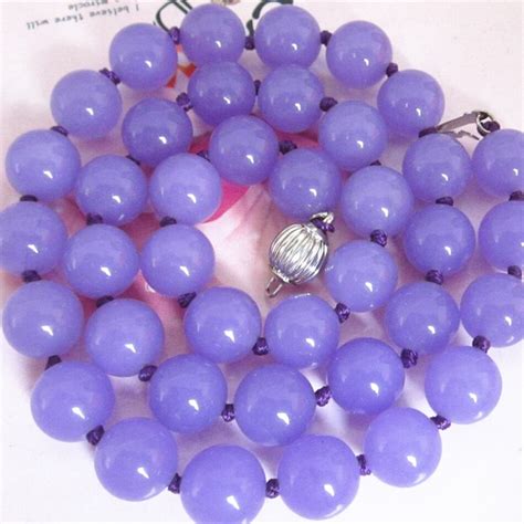 Noble 10mm Purple High Grade Semi Precious Stone Jades Chalcedony Round