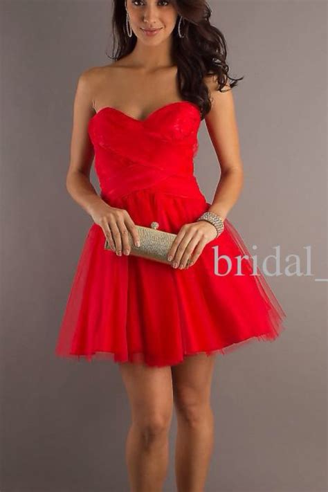 Strapless Short Red Dress La Glo Short Dresses In Red Promgirl