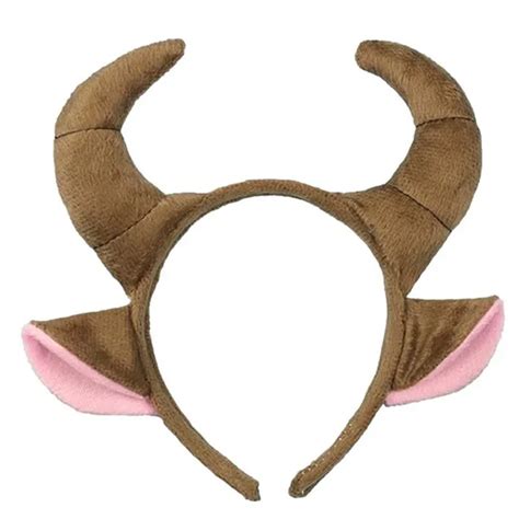 2018 Bull Cattle Animal Brown Sheep Goat Horn Headband For Kids Adult
