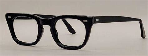 1960 S Uss Military Issue Bcg Eyeglasses Black Horn Rim Frame Size 44 20 3867560688