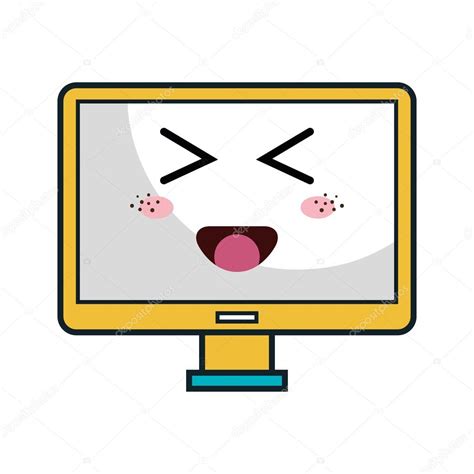 Computer Monitor Kawaii Cartoon Stock Vector Image By ©yupiramos 122943588
