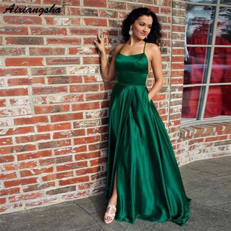 Vestido Verde Esmeralda Abertura Elegante Largo Grado
