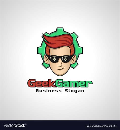 Geek Gamer Is A Gamer Hobbies Logo Or Logo Vector Image