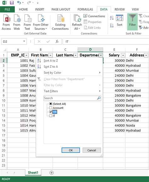 How To Filter Data In Excel Sheet In Excel