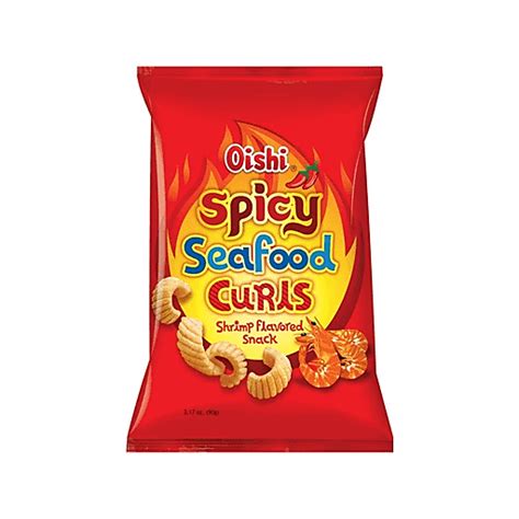 Oishi Spicy Seafood Curls Shrimp Flavored Snack 90g Chips Walter Mart