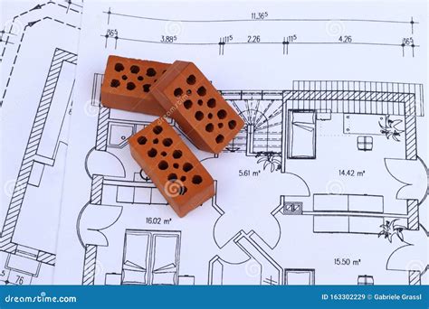 Part Of A Construction Plan For A Residential Building Stock Image