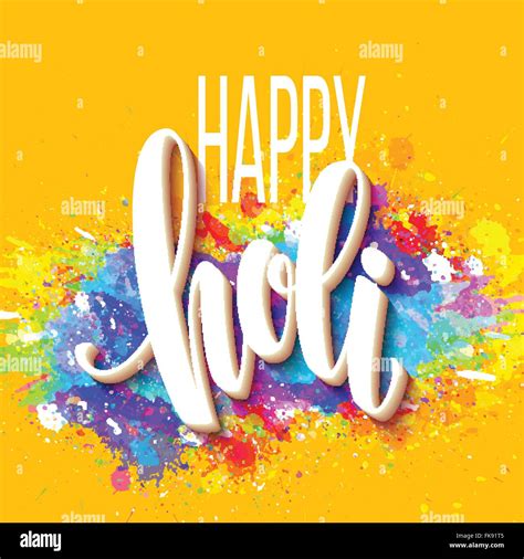 Happy Holi Festival Of Colors Greeting Background With Colorful Holi