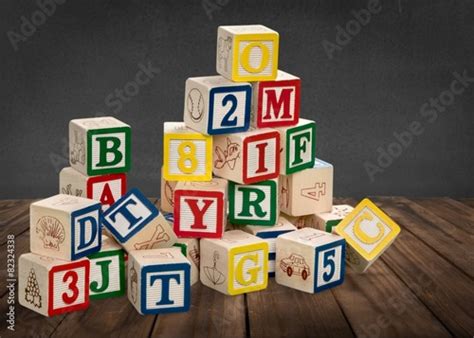 Toy Wooden Toy Cubes With Letters Wooden Alphabet Blocks Stock