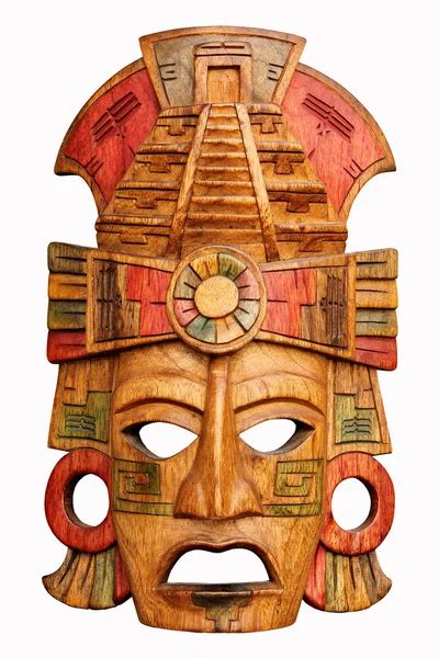 Hand Carved Wooden Mayan Mask — Stock Photo © Alexsvirid 6988750