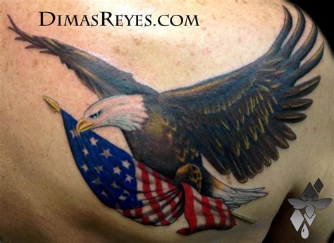 Pics Photos American Bald Eagle With Flag Tattoo