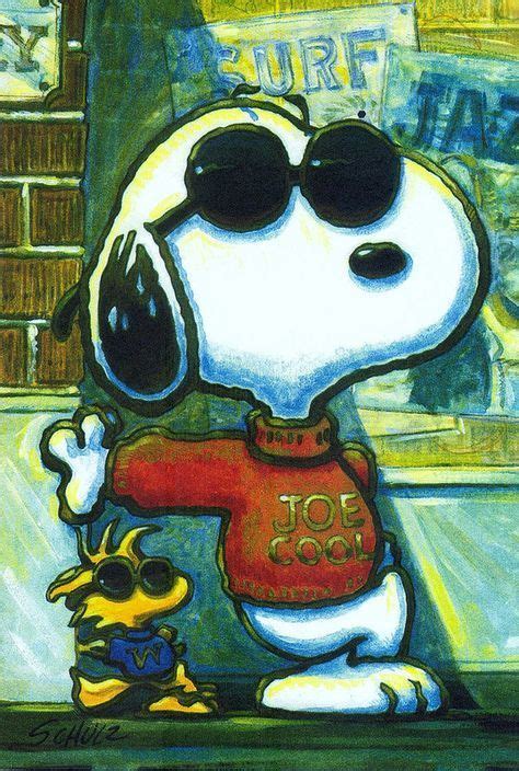 Snoopy As Joe Cool And Woodstock Standing Next To Him Wearing A