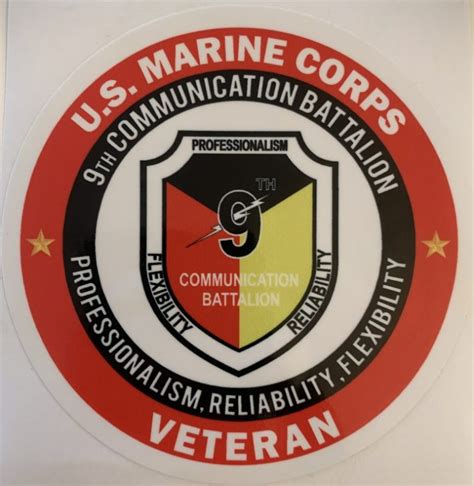 Usmc 9th Communication Battalion Veteran Sticker D594 Decal Patch Co