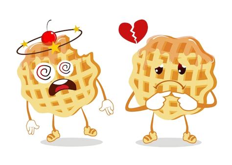 Premium Vector Waffle Mascot Cartoon In Vector
