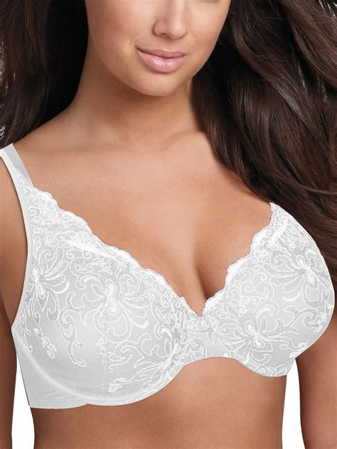 Playtex Love My Curves Bra 40dd White 4513 Facet Smoothing Embroidered