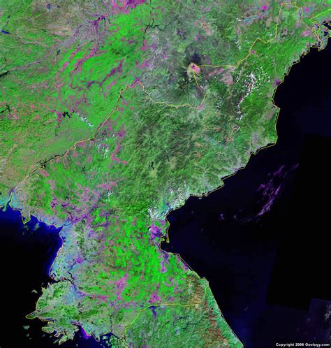 North Korea Map And Satellite Image