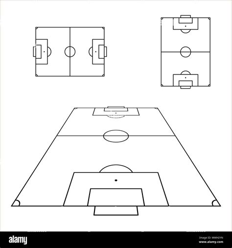 Sketch Of Soccer Fields Set Football Field Design Element Soccer