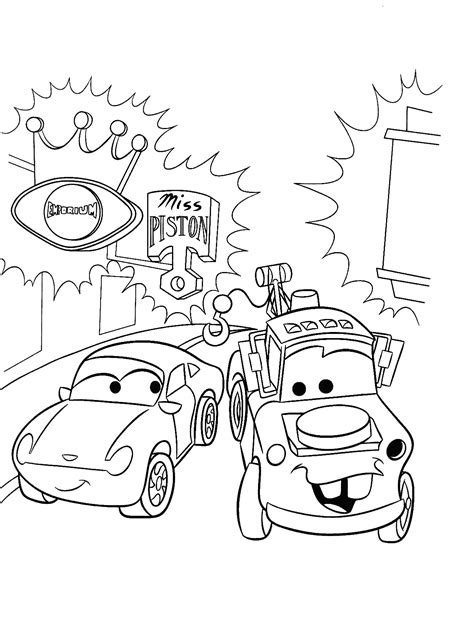 Lightning Mcqueen And Mater Coloring Pages At Free