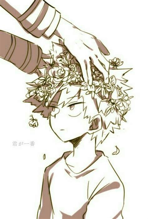 Bakugou Kacchan Katsuki Cute Young Childhood Flower Crown