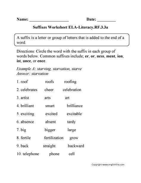 3rd Grade English Worksheets Printable Printable Worksheets