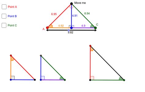 Geometric Mean In Right Triangles Geogebra