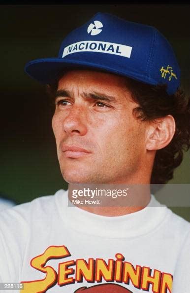 A Portrait Of Three Time Formula One Champion Ayrton Senna Of Brazil