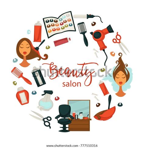Hair Beauty Woman Hairdresser Salon Poster Stock Vector Royalty Free