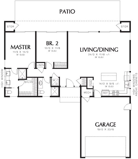 2 Bedroom Ranch Floor Plans With Garage 9 Images Easyhomeplan