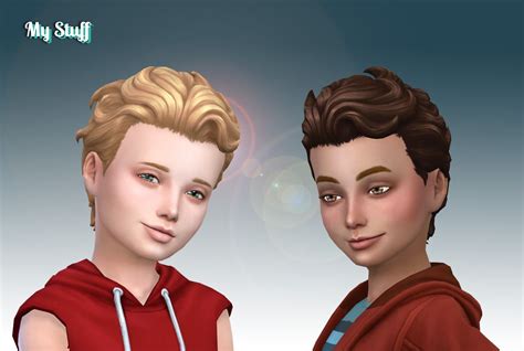 Mystufforigin Swept Back Wavy For Boys Sims 4 Hairs Sims 4