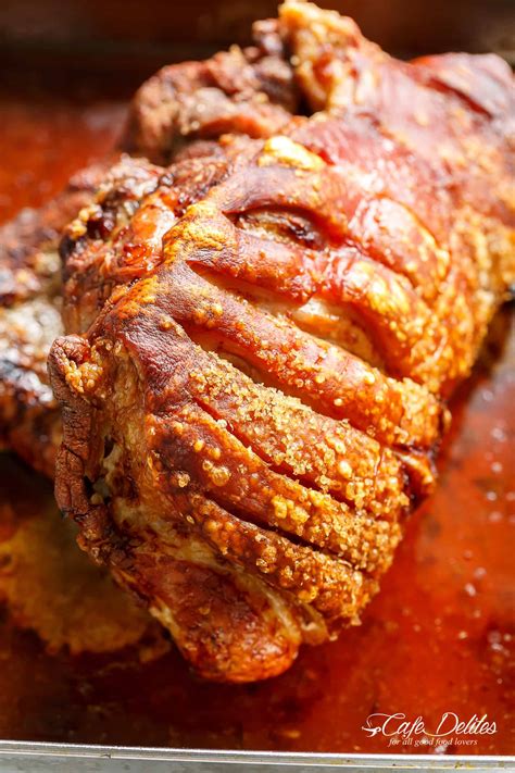 This roast pork loin recipe calls for rubbing a boneless pork loin with a simple blend of garlic and fresh herbs before roasting it to perfection. Pork Roast With Crackle - Cafe Delites