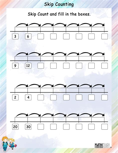 Skip Counting Even Numbers Worksheets