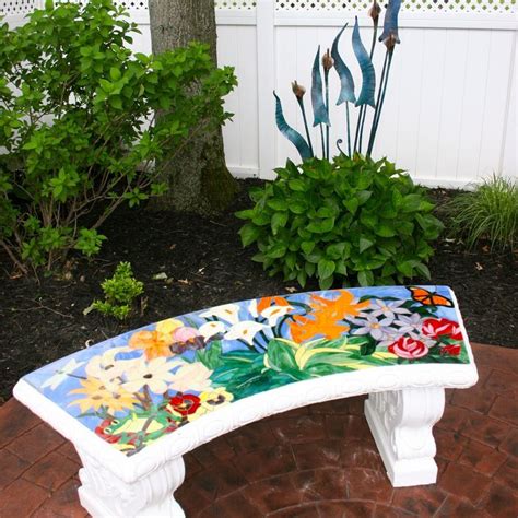 Cement garden benches this possible during your search, you are not wrong to come visit the web theradmommy.com. Stained Glass Mosaic cement garden bench of my design ...