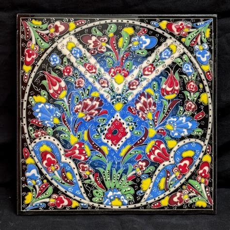 When i mentioned to kevin that. Hand Painted 8 x 8 Inch Turkish Ottoman Iznik Tulip Floral ...