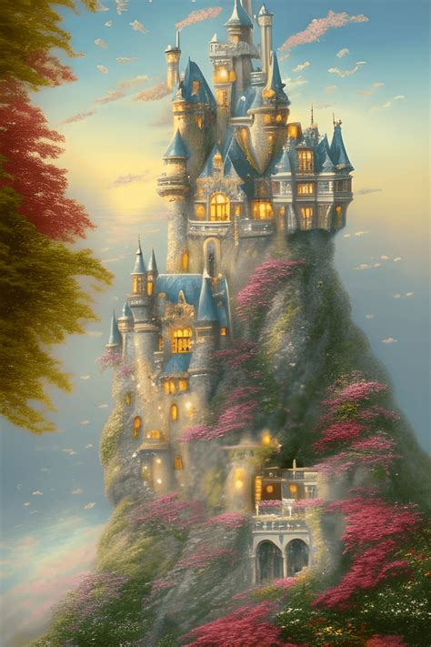 Fairytale Castle In The Clouds · Creative Fabrica