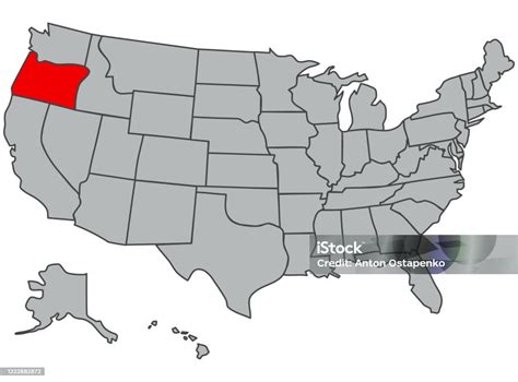 Karte Der Vereinigten Staaten Von Amerika Vektorillustration In Grau