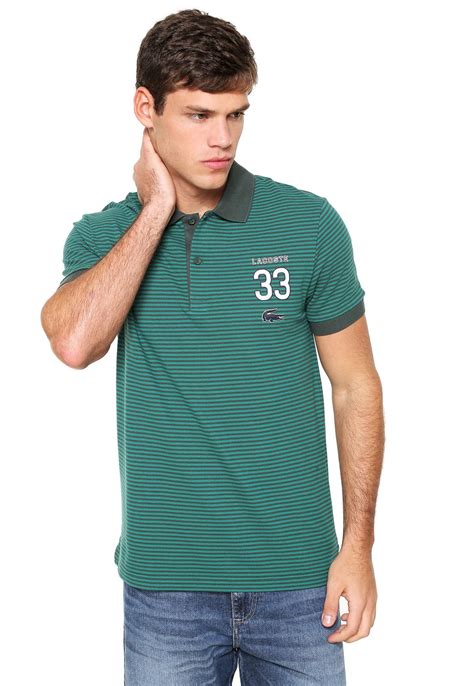 Camisa Polo Lacoste Listrada Verde Compre Agora Kanui Brasil